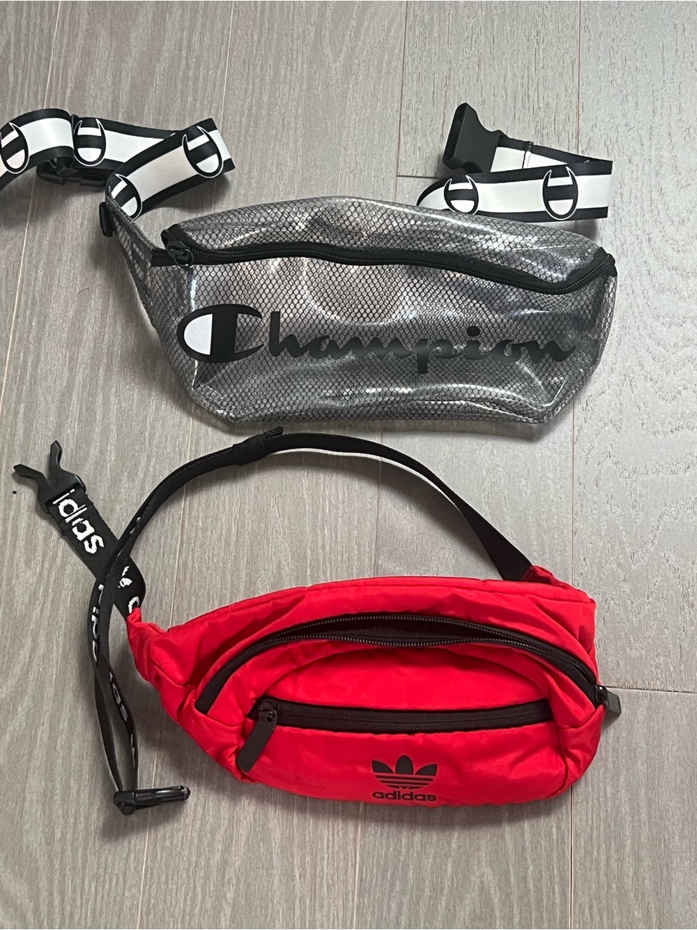 Champion + Adidas Belt Bags / Fanny Packs – Set of 2